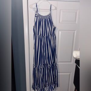 Pomander Place Navy and White Striped Dress